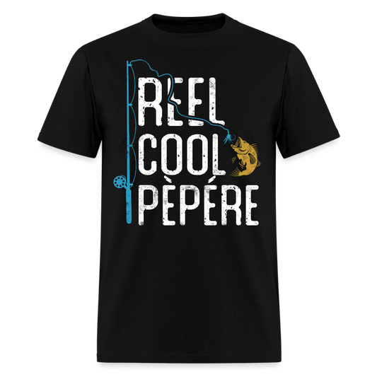 Reel Cool Pépère Funny Grandpa Fishing T-shirt - black