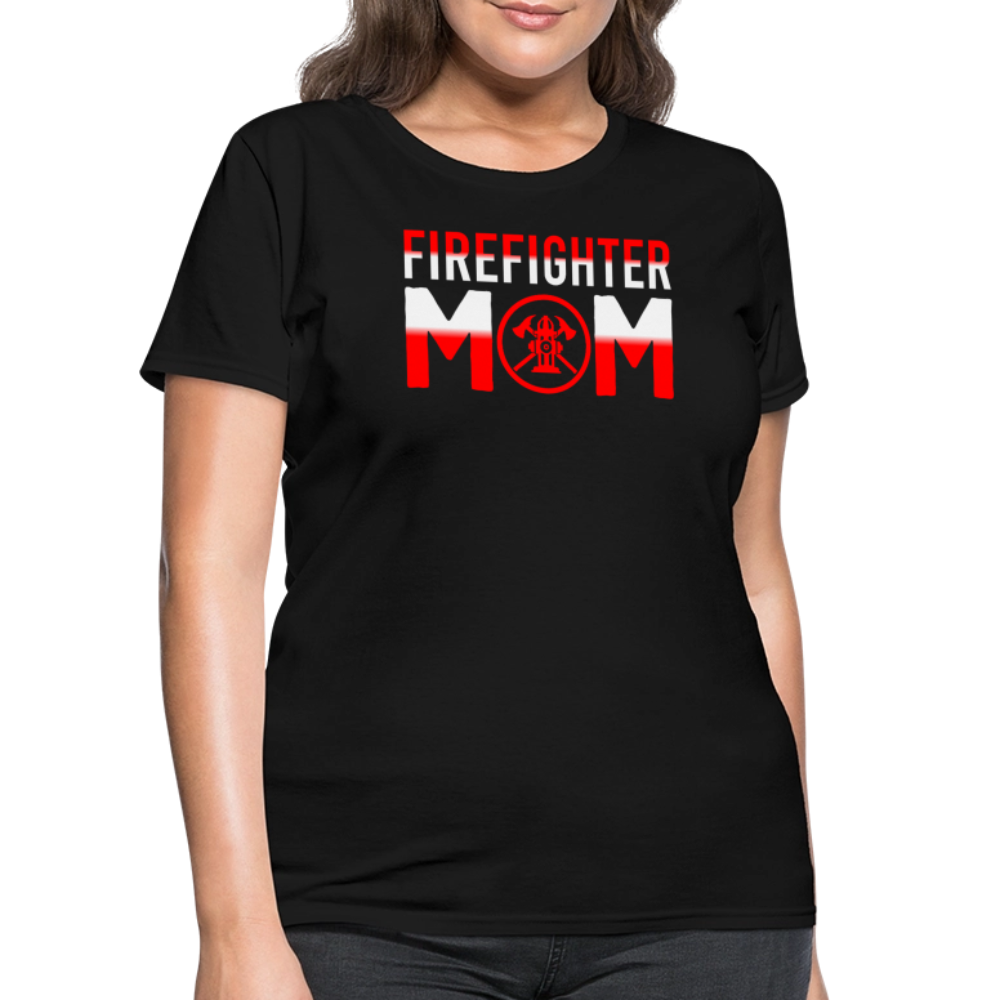 Firefighter Mom Tee For Mother’s Day T-Shirt - black