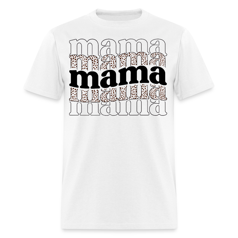 Leopard Print Mama T-shirt - white