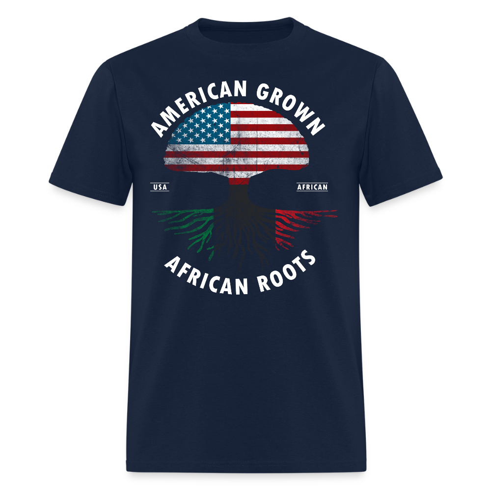 American Grown African Roots T-Shirt - navy