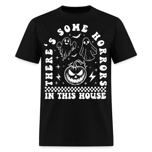 There’s Some Horrors In This House Halloween Ghost T-Shirt - black