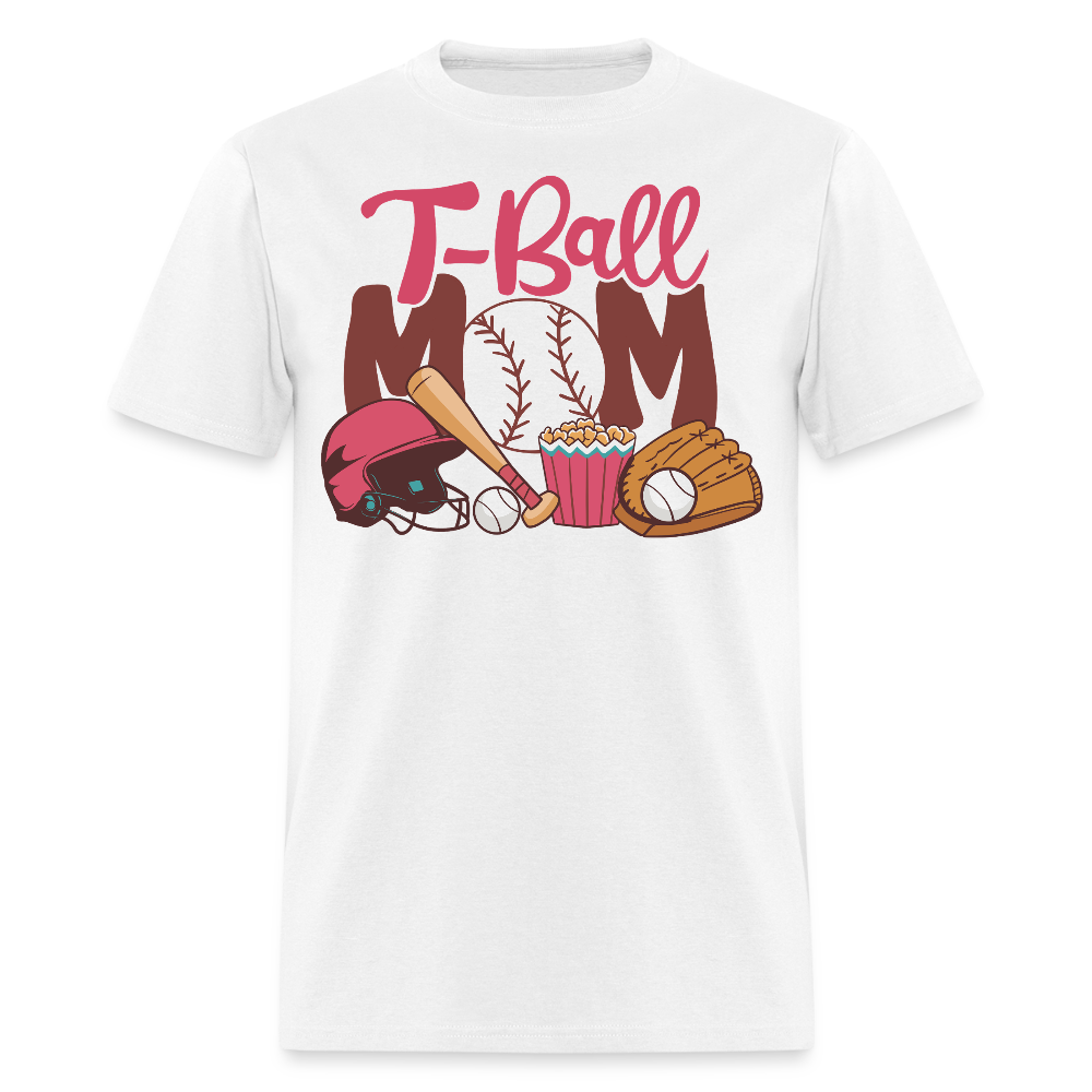 Baseball Mom Tee With Glove And Helmet T-shirt - white