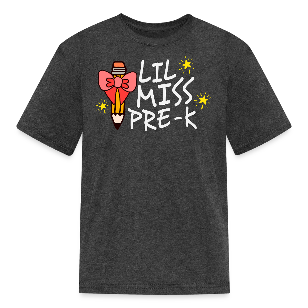 Lil Miss Pre-K Back To School T-Shirt - heather black