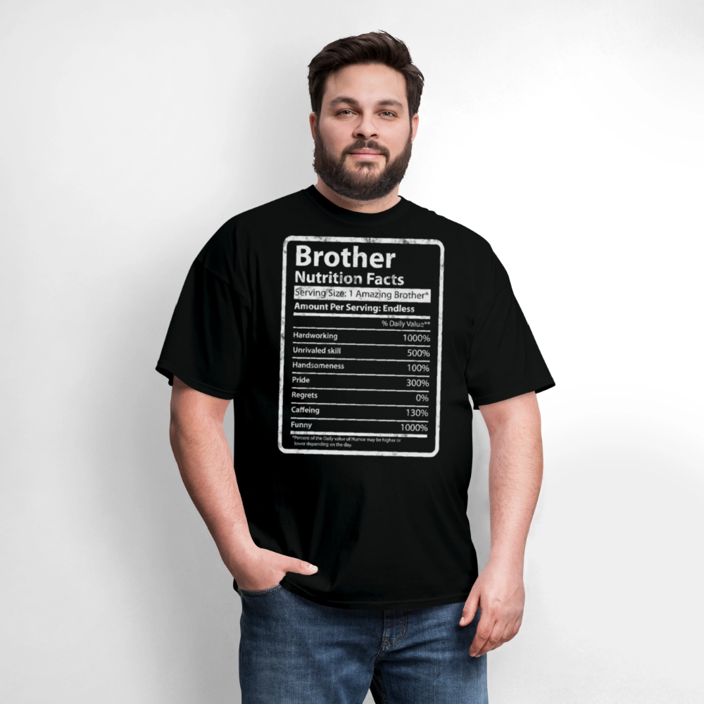 Funny Brother Tee With Nutrition Facts T-shirt - black