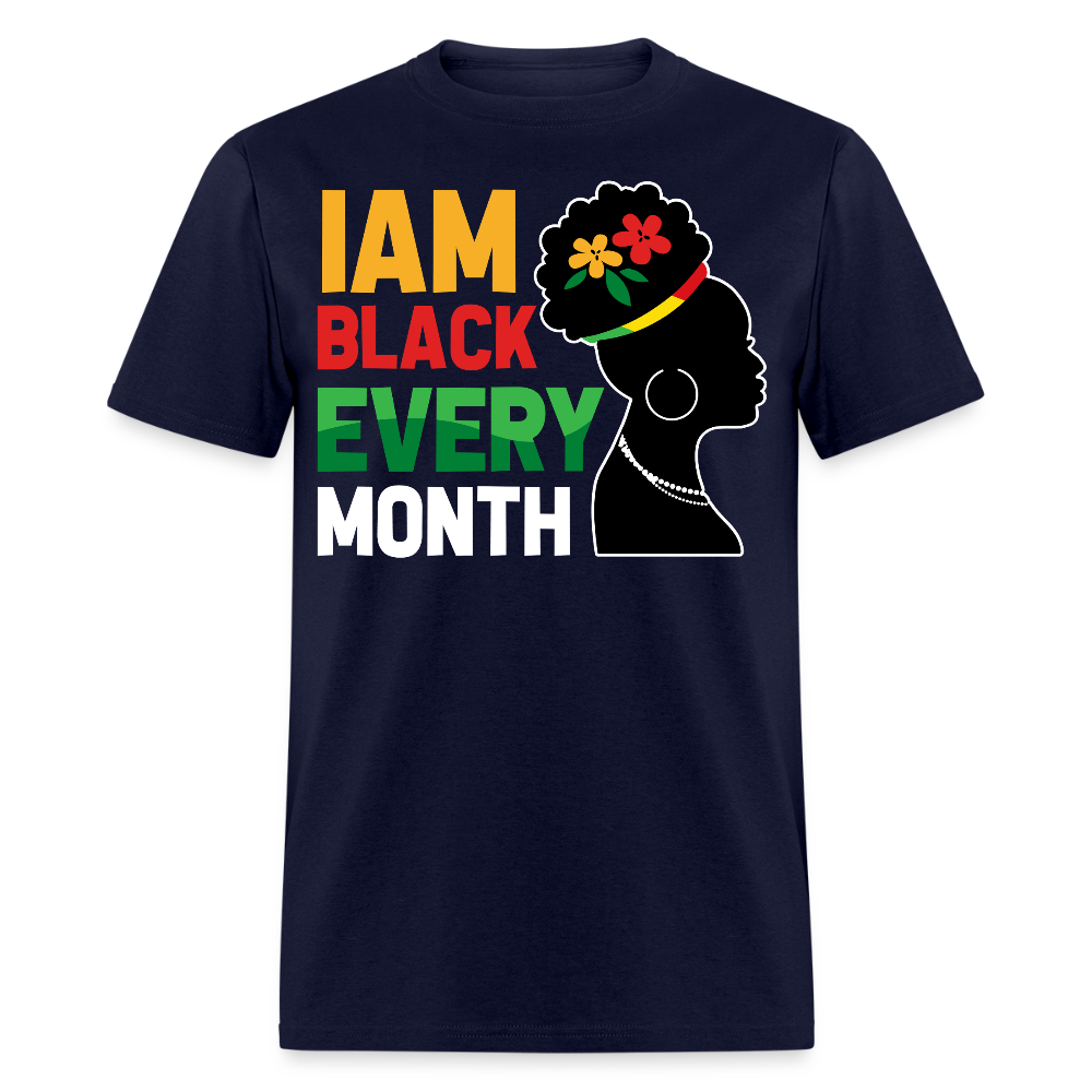 African American Empowerment Graphic Tees Melanin Queen T-shirt - navy