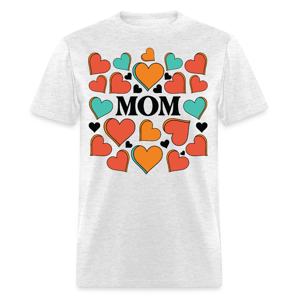 Gift Shirt For Mom With Love Heart Print T-shirt - light heather gray