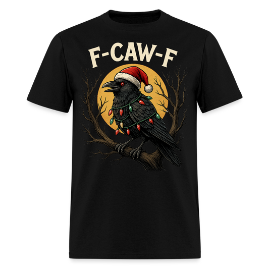 F-Caw-F Santa Hat Funny Raven Christmas T-Shirt - black