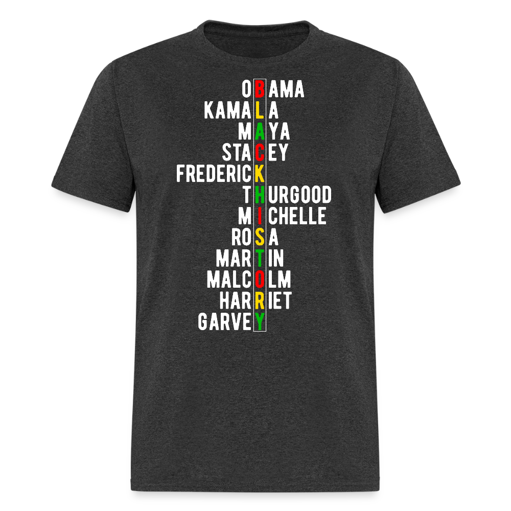 African American Heritage Tee Black Leaders Tribute T-shirt - heather black