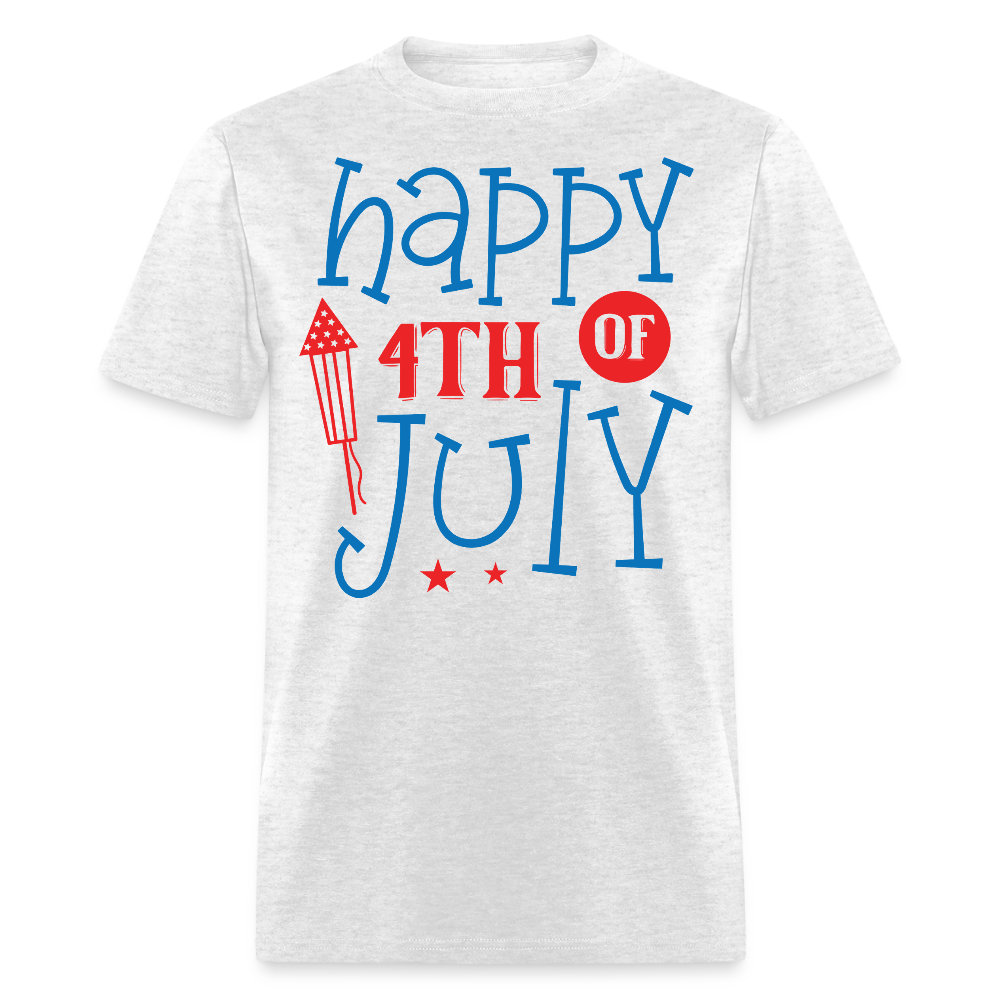 Red White And Blue July 4th T-Shirt - light heather gray