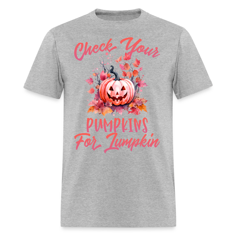 Check Your Pumpkins For Zumpkin Cute Halloween T-Shirt - heather gray
