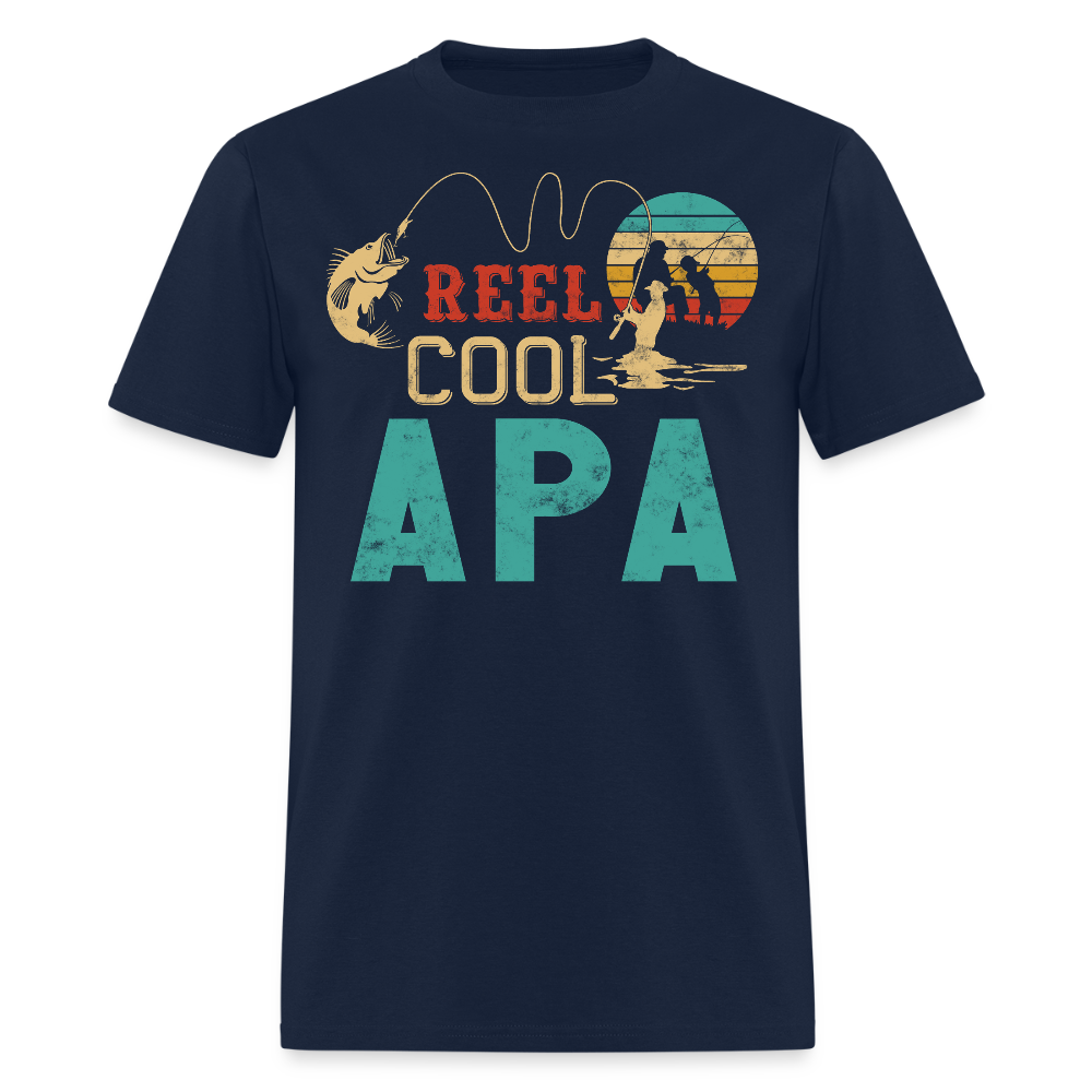 Reel Cool Apa Father’s Day Fishing T-shirt - navy