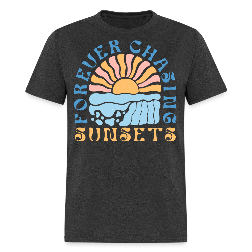 Forever Chasing Sunsets Boho Beach Vibe T-shirt - heather black