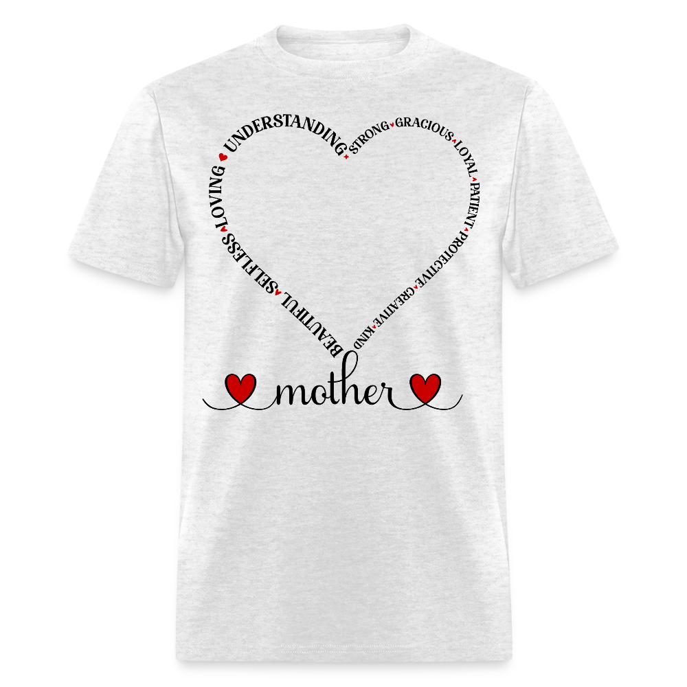 Mother's Day Tee With Heartfelt Messages T-shirt - light heather gray