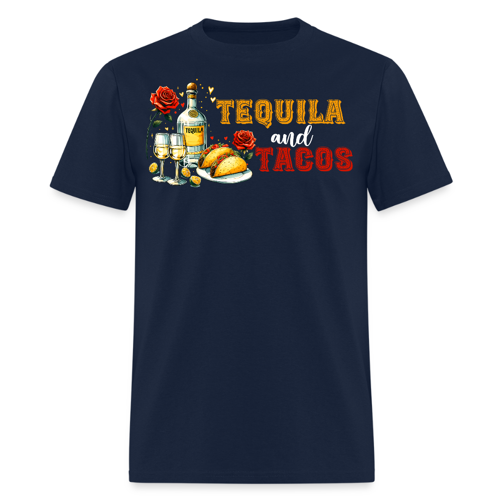 Funny Mexican Drinking Party Tee Tequila and Tacos T-shirt - navy