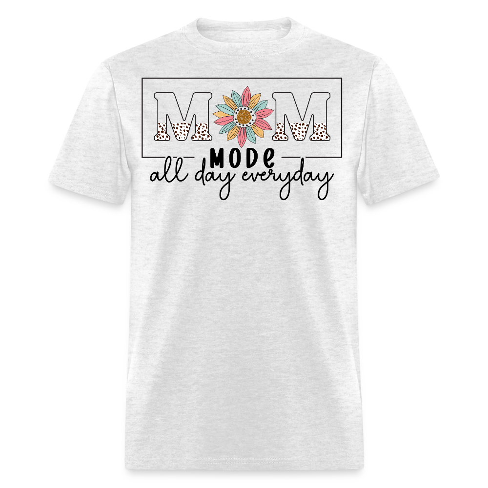Cute Mom Life Graphic Tee Mom Mode All Day Everyday T-shirt - light heather gray