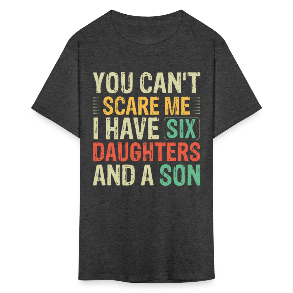Gifts For Parents With Six Daughters And A Son Fathers Day T-shirt - heather black