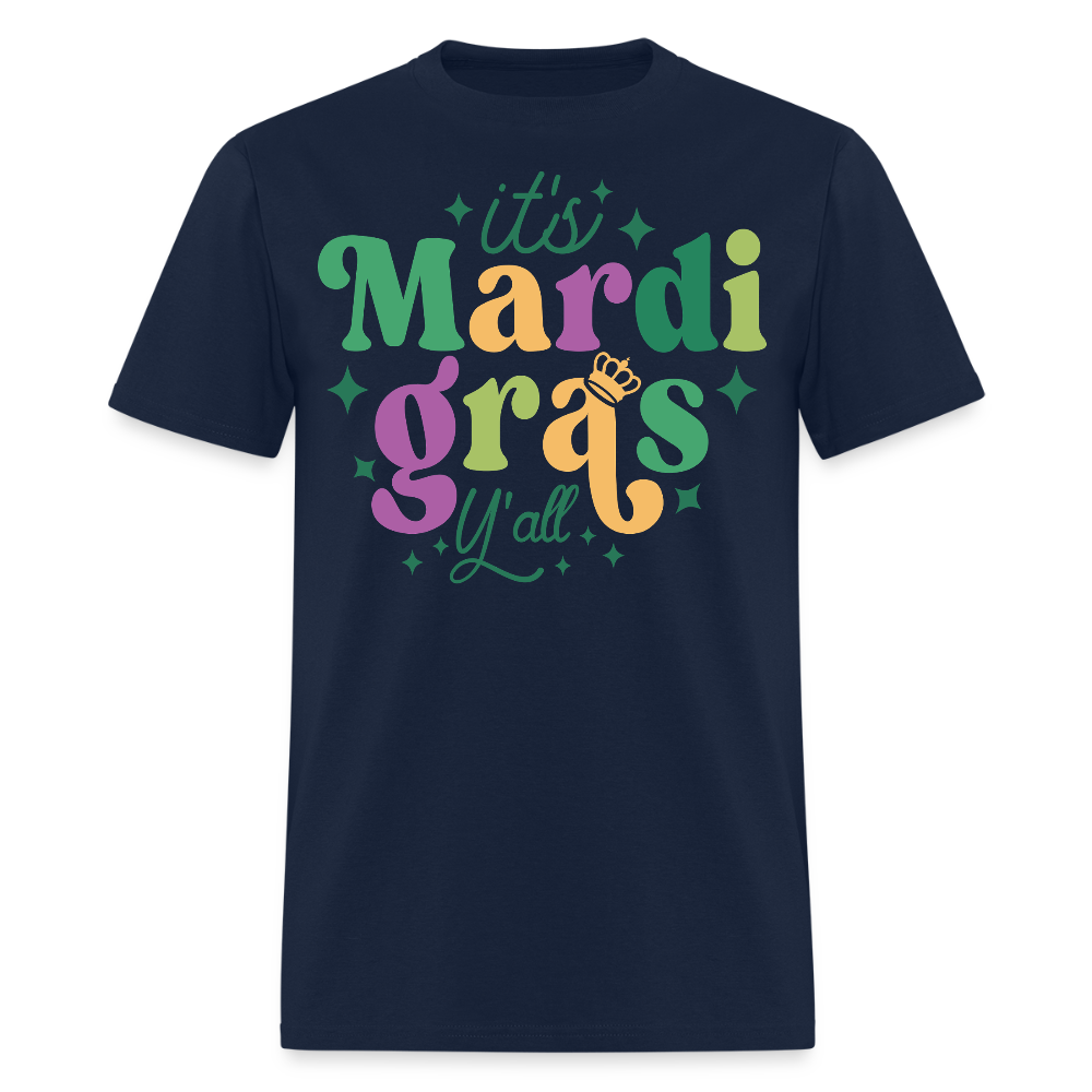 It's Mardi Gras Y'all Crown T-Shirt - navy