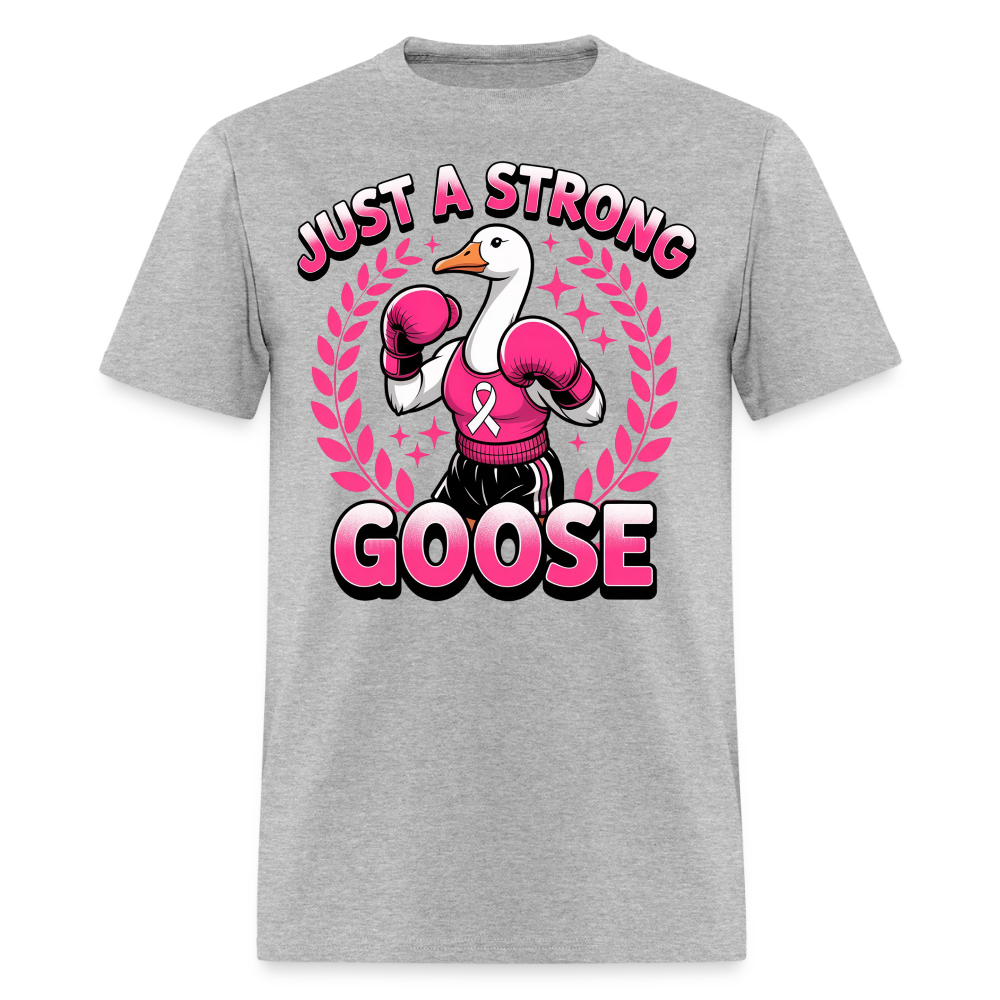Strong Goose Breast Cancer Boxing T-Shirt - heather gray