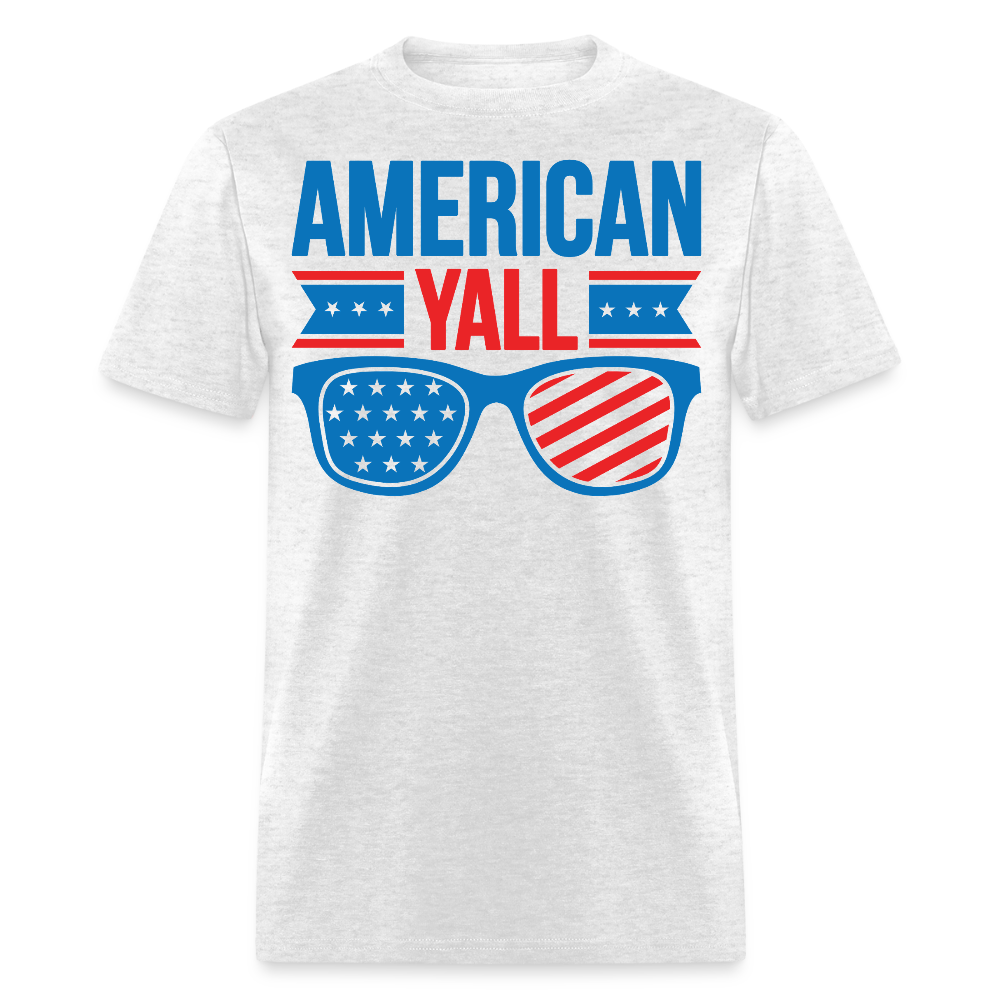 American Y’all Red White Blue T-Shirt - light heather gray