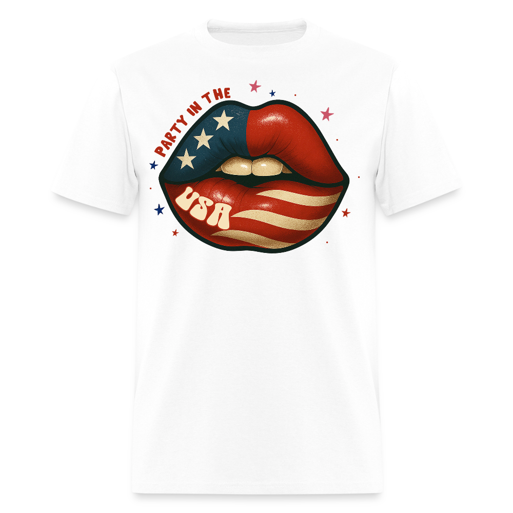 Party In The USA 4th Of July Lips T-Shirt - white