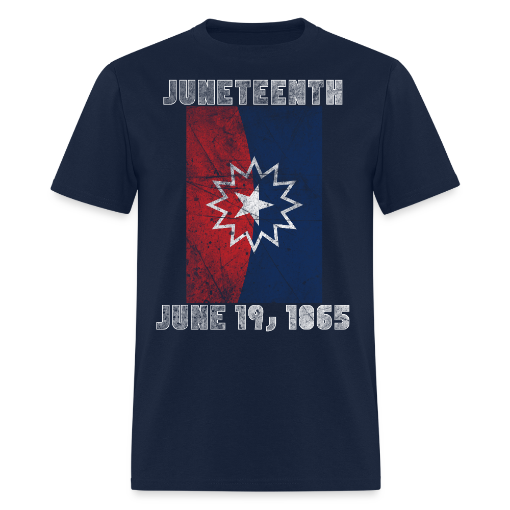 Juneteenth 1865 Flag African American Freedom T-Shirt - navy