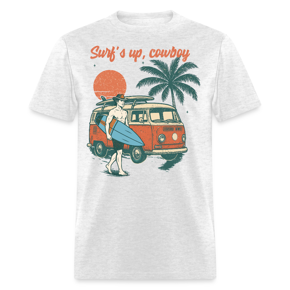 Cowboy Surfer Western Surf Lifestyle T-shirt - light heather gray