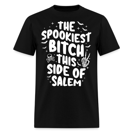 The Spookiest Bitch Skull and Bone Halloween T-Shirt - black
