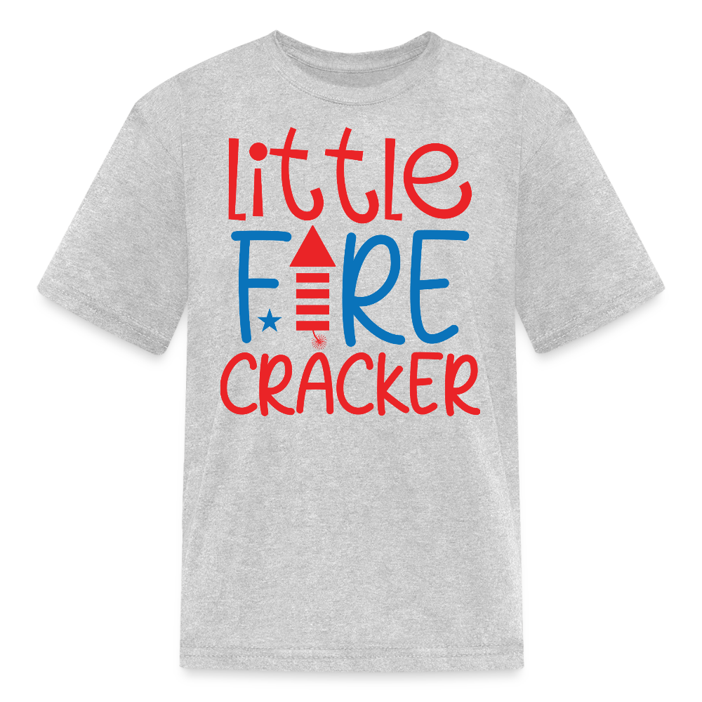 Little Firecracker 4th Of July Kids' T-Shirt - heather gray