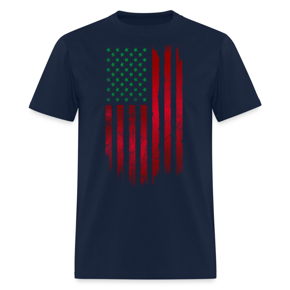 Pan African American Juneteenth Flag T-Shirt - navy