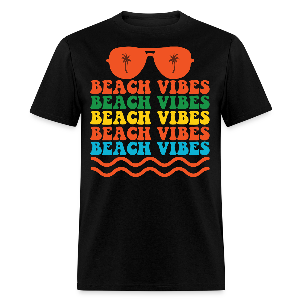 Retro Beach Vibes Summer Sunglasses T-shirt - black