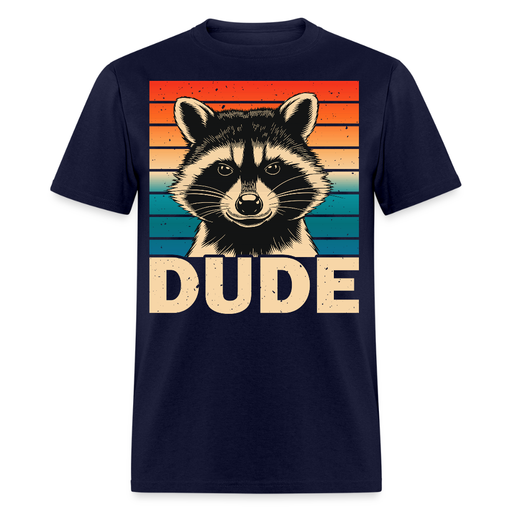 Vintage Raccoon Graphic Dude T-shirt - navy