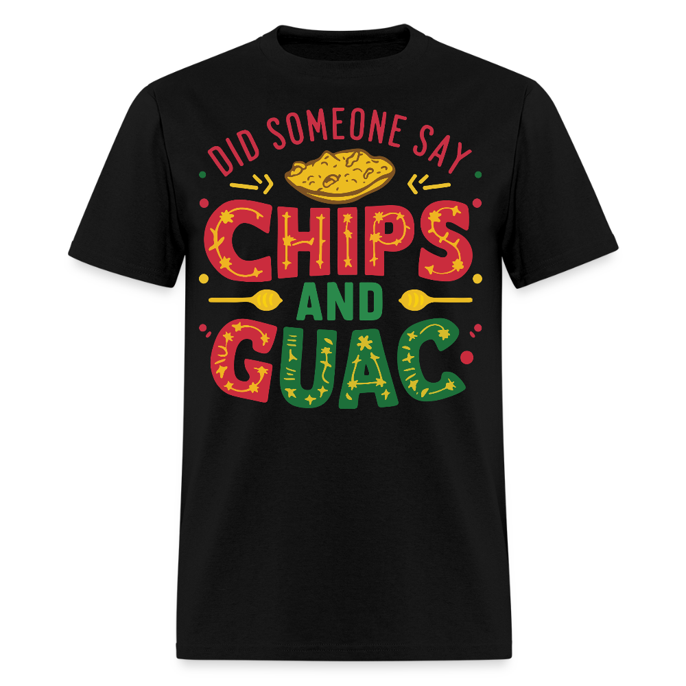 Mexican Food Lover Graphic Tee Funny Chips And Guacamole T-shirt - black