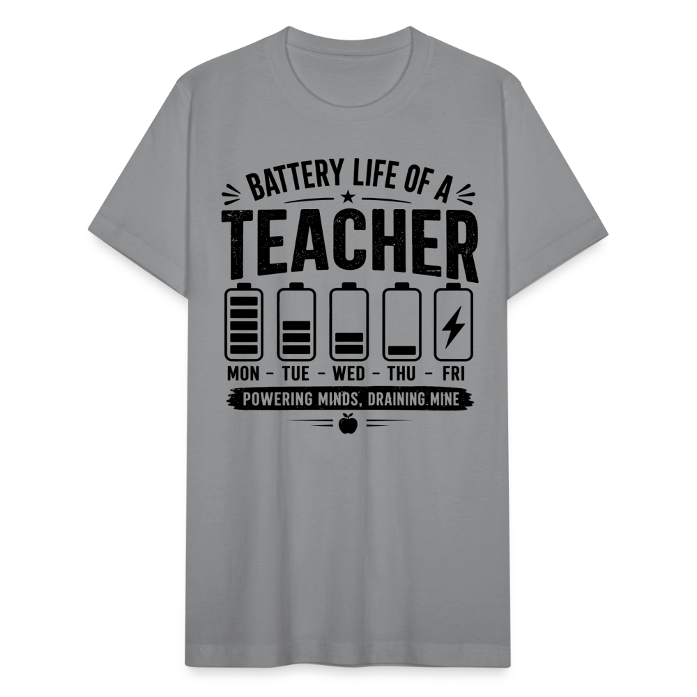 Battery Life of a Teacher T-Shirt | Funny Teacher Gift - slate