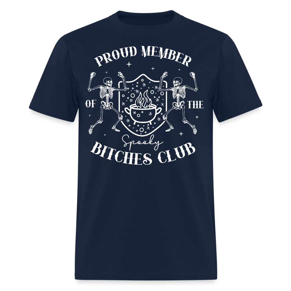 Proud Member Spooky Skeleton T-Shirt - navy