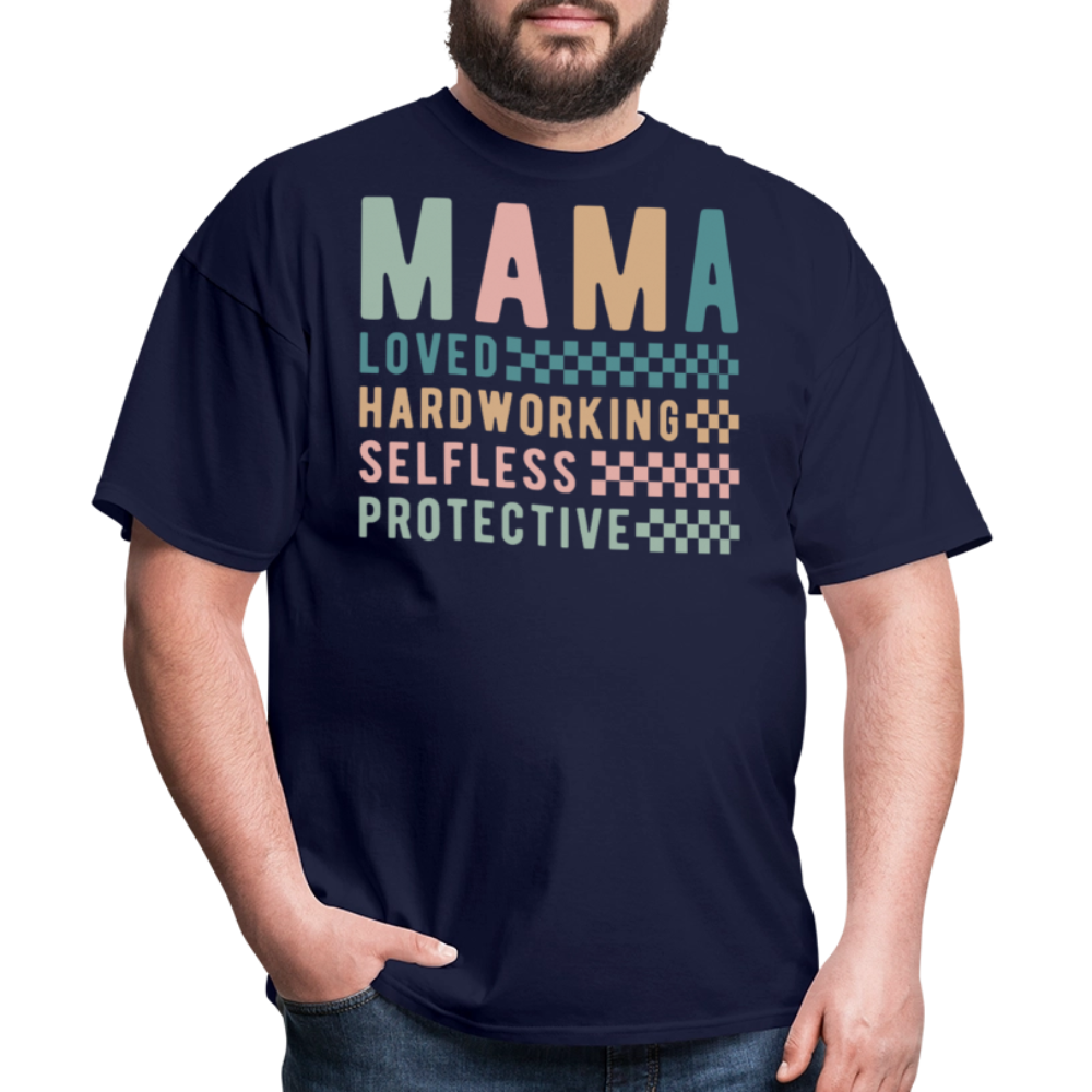 Loved And Protective Mama Graphic T-shirt - navy