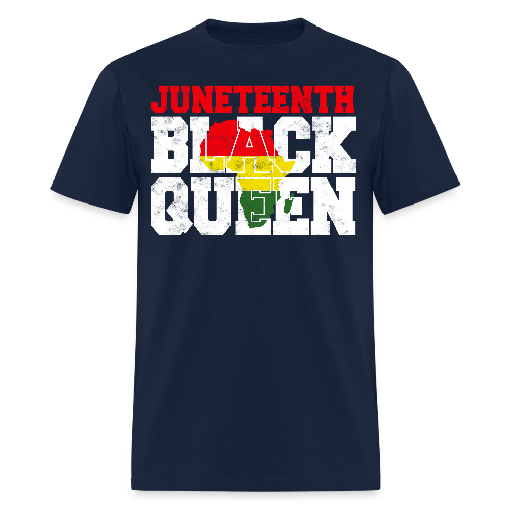Juneteenth Black Queen Empowered Black Woman T-Shirt - navy
