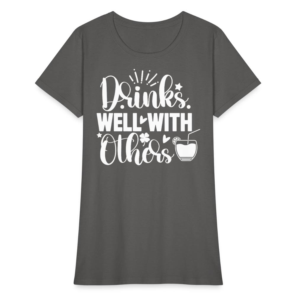 Humorous Ladies' Social Drinking Tee – Perfect Gift Idea - charcoal