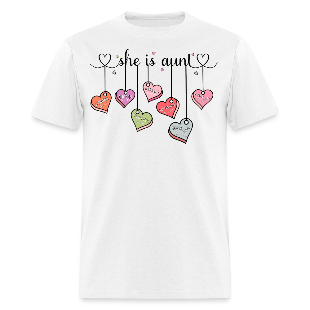 Cute Aunt Graphic Tee With Hearts Aunt Appreciation T-shirt - white