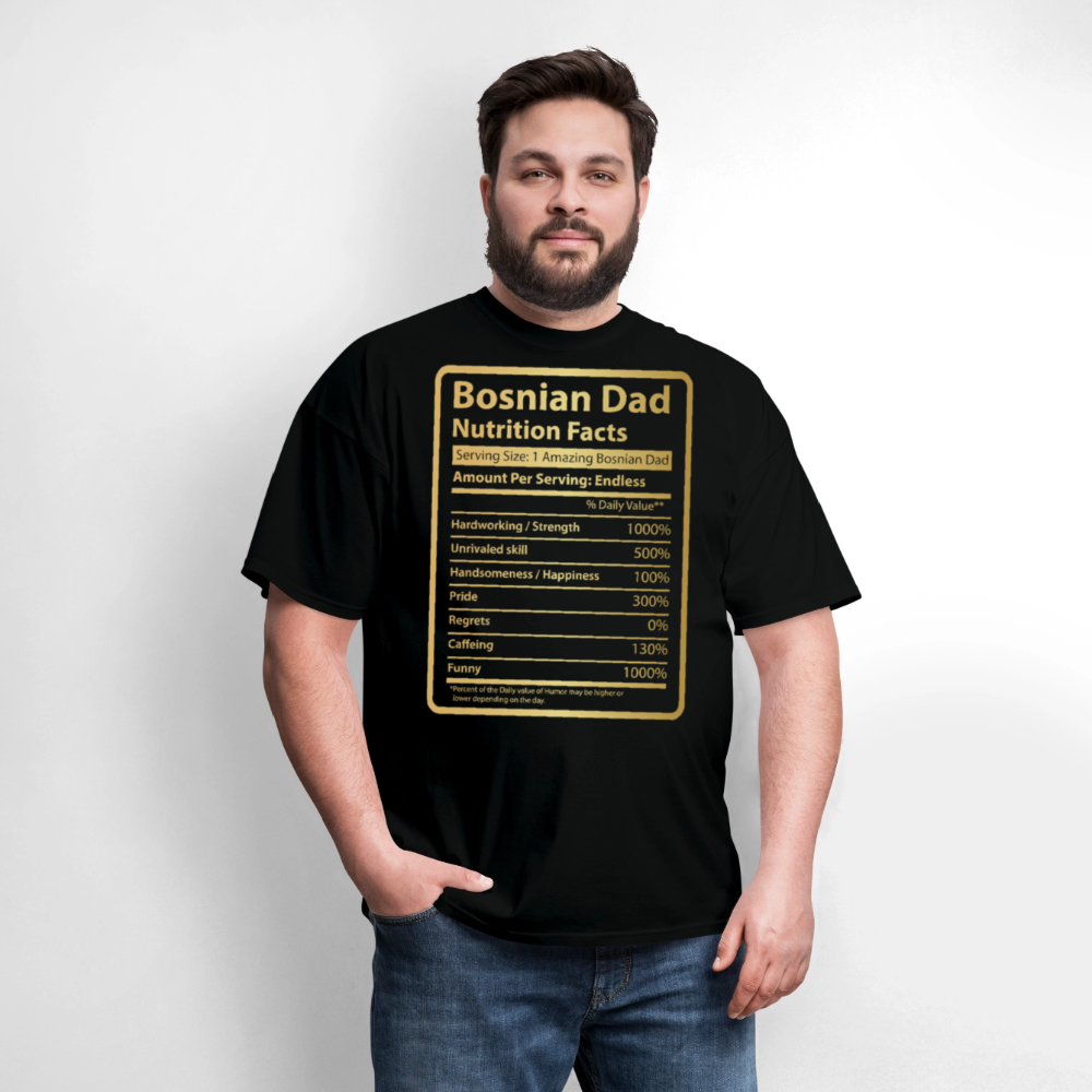 Nutrition Facts Tee For Bosnian Father T-shirt - black
