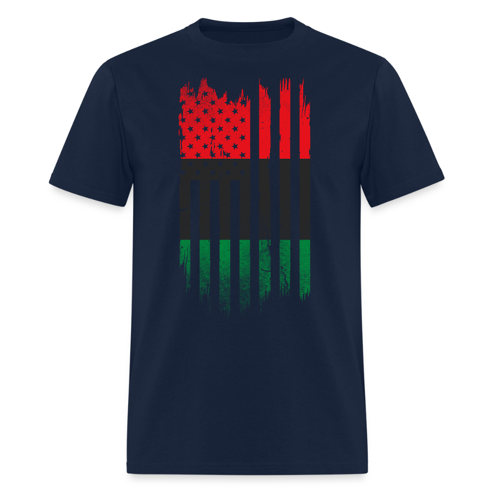 Pan African American Flag Black Liberation T-Shirt - navy