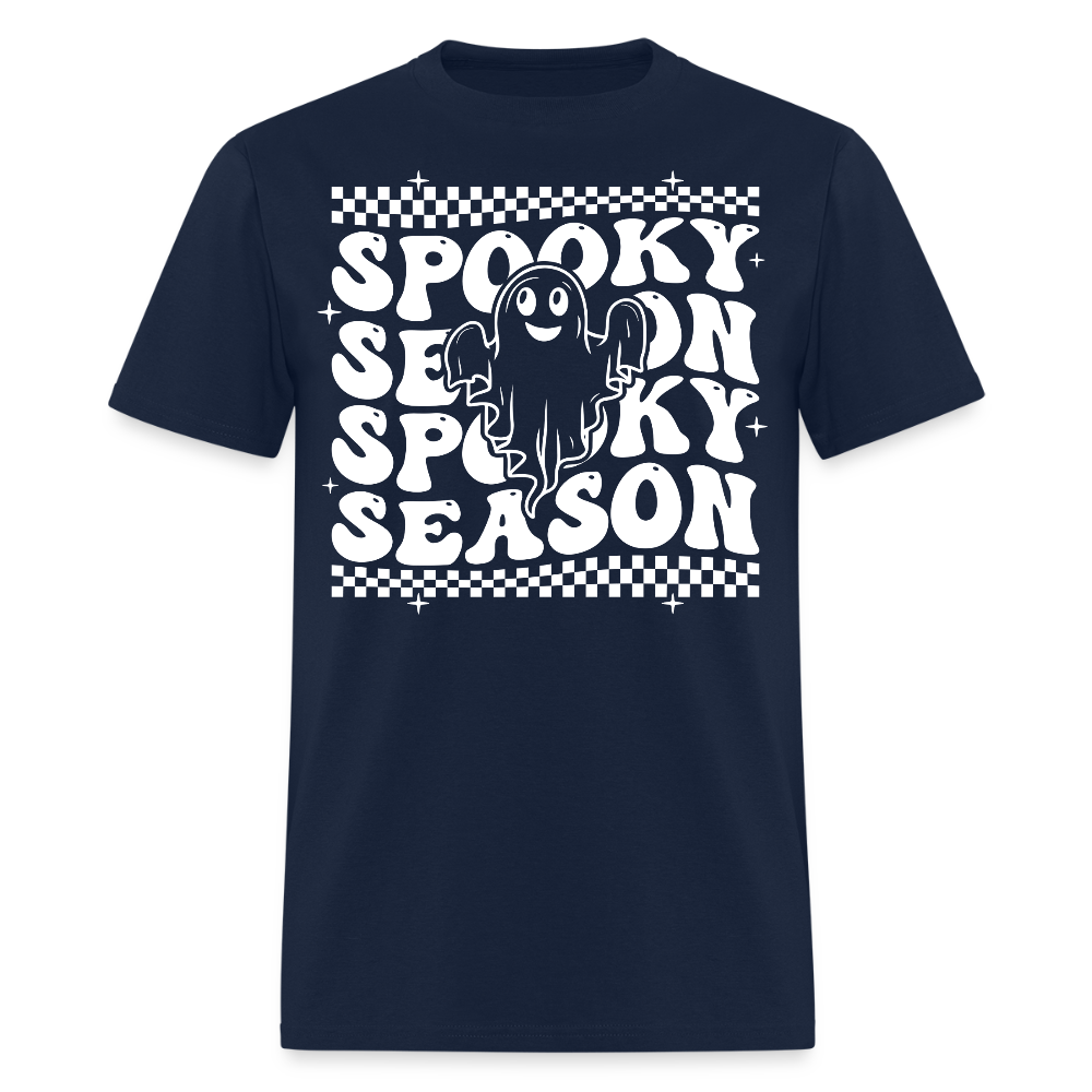 Spooky Season Halloween Ghost T-Shirt - navy