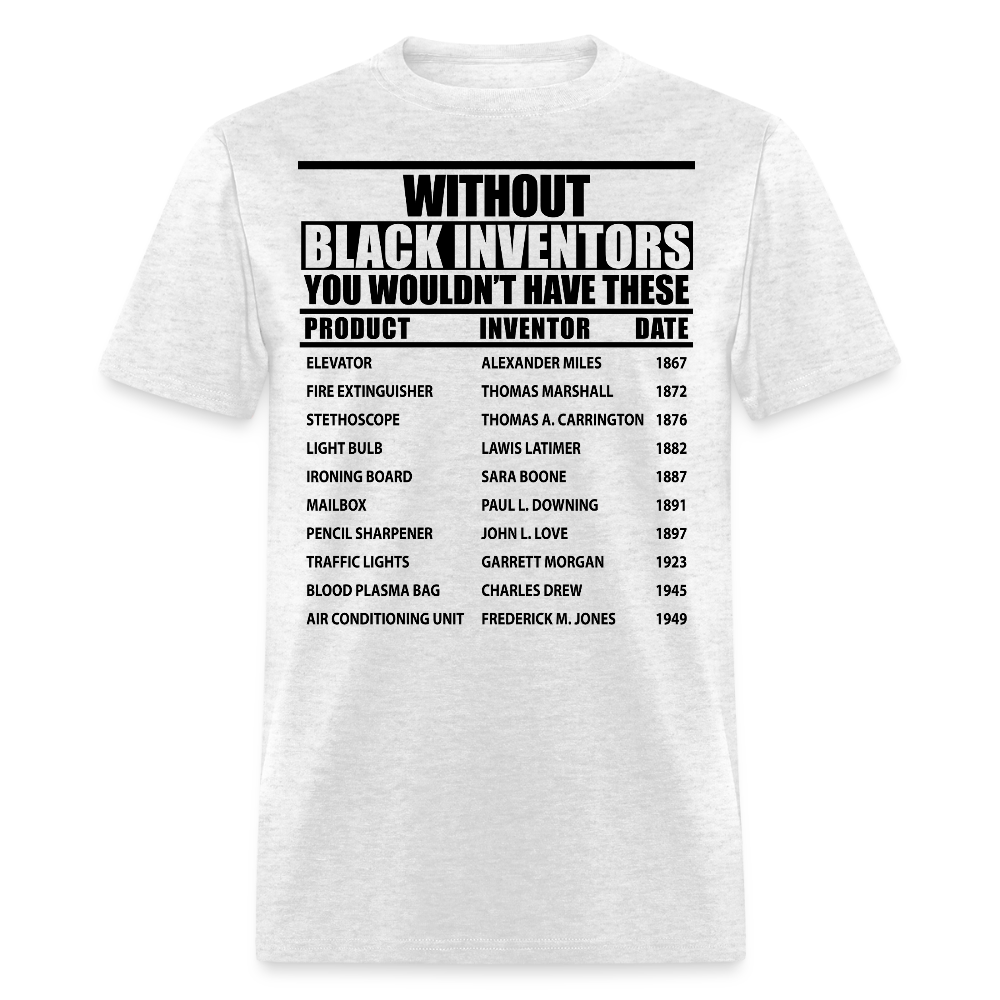 African American Inventors Culturally Empowering T-Shirt - light heather gray