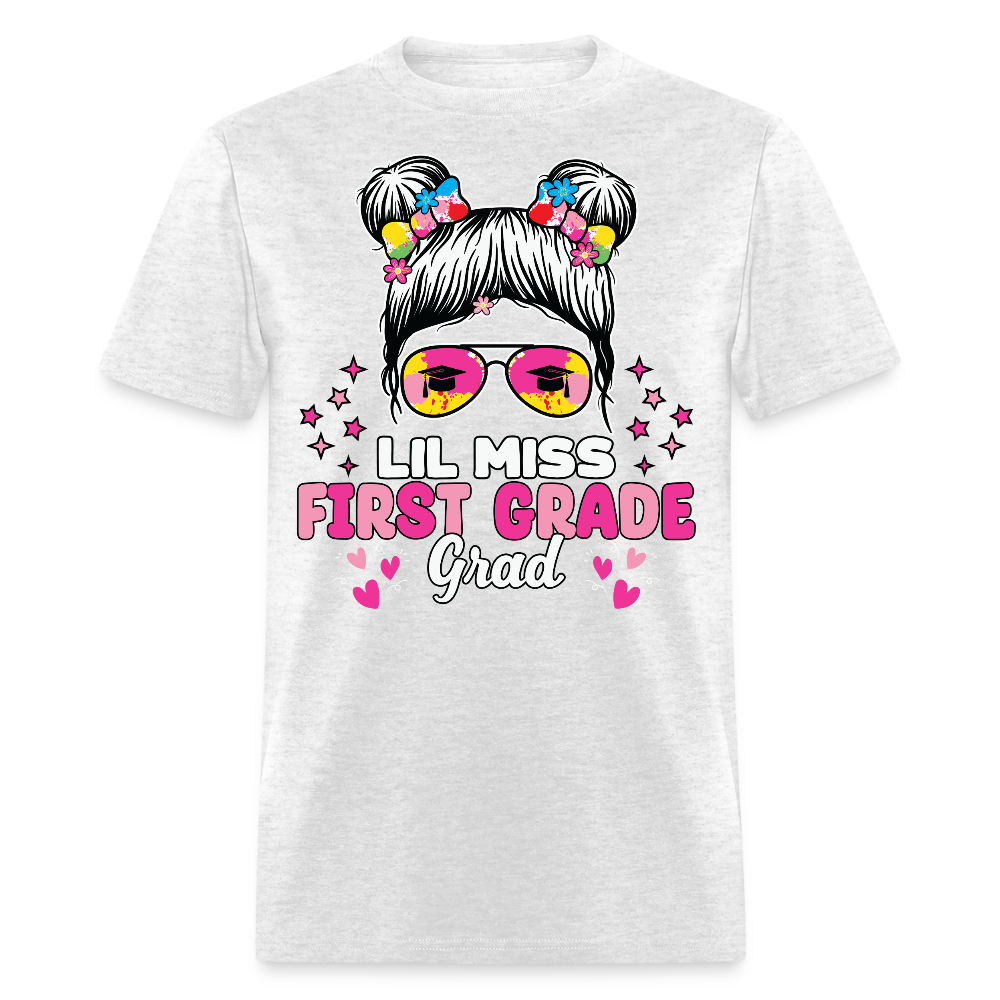 Lil Miss First Grade Grad Graduation T-Shirt - light heather gray