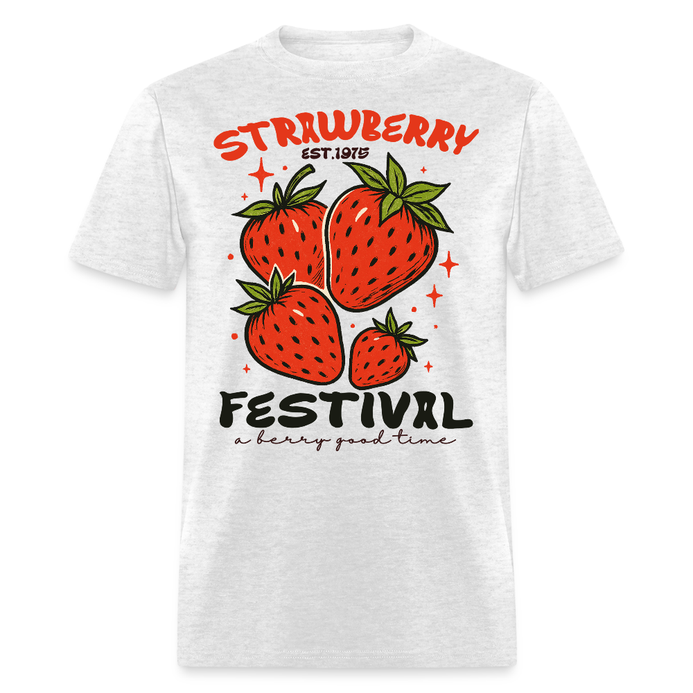 Vintage Fruit Festival Tee With Strawberries T-shirt - light heather gray