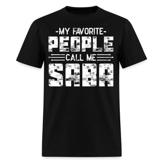 My Favorite People Call Me Saba Personalized Grandpa T-shirt - black