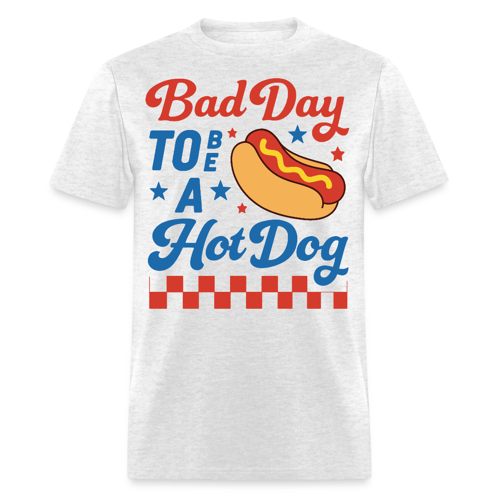 Bad Day To Be A Hot Dog Patriotic BBQ T-Shirt - light heather gray