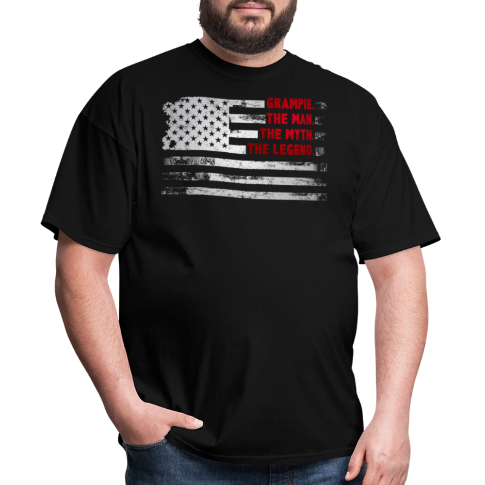 Grampie The Man The Myth The Legend Grandpa Veteran T-shirt - black