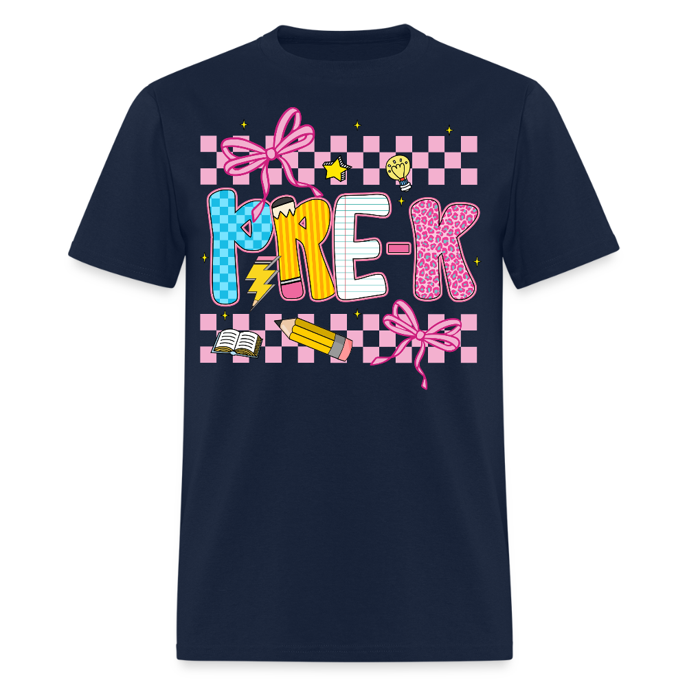 Pre K Back To School Teacher Gifts T-Shirt - navy