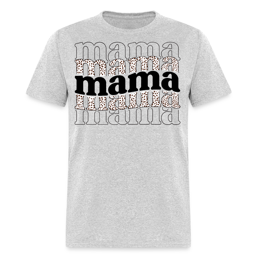 Leopard Print Mama T-shirt - heather gray