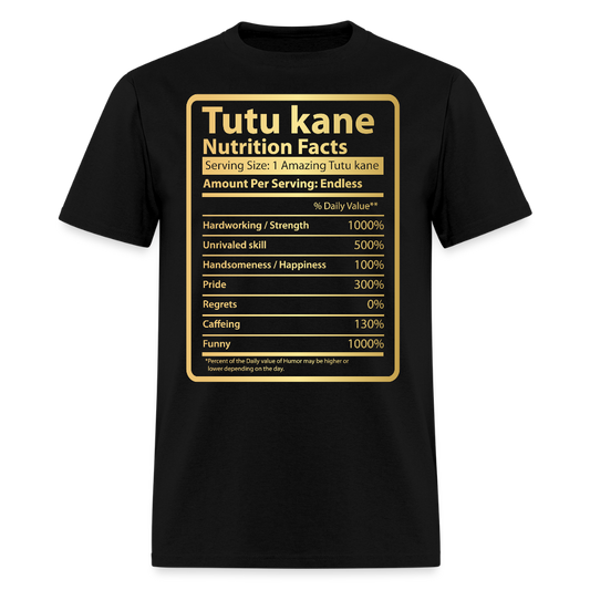 Tutu Kane Nutrition Facts Hawaiian Grandfather T-shirt - black